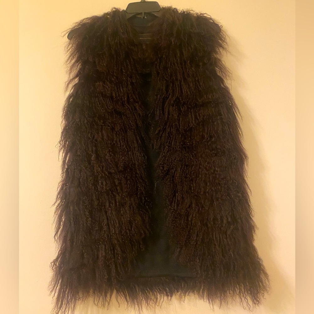 BCBG Maxazria -real lamb haired vest